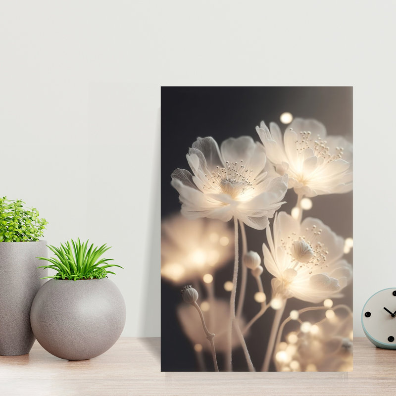 Affiche murale moderne Pétales de fleurs, H 18 po x l 12 po