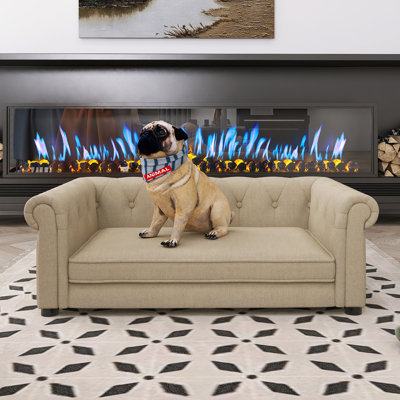 Lit pour animal de compagnie rectangulaire moderne et élégant de 38,90 po de largeur