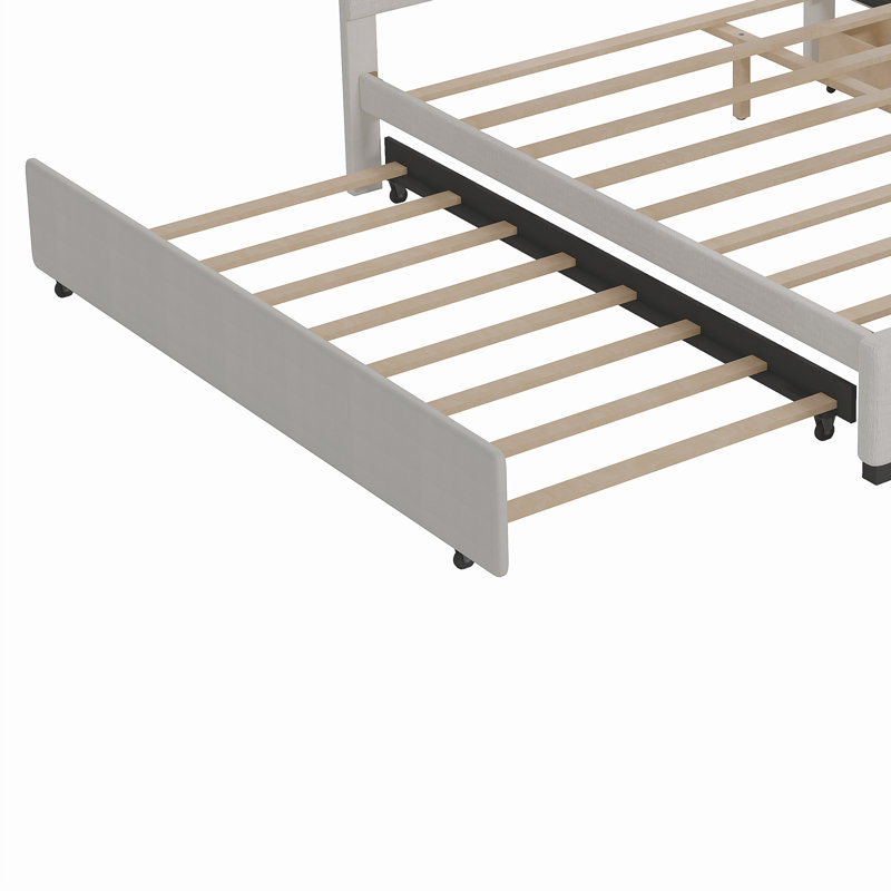 Grand lit de rangement tapissier Nahush