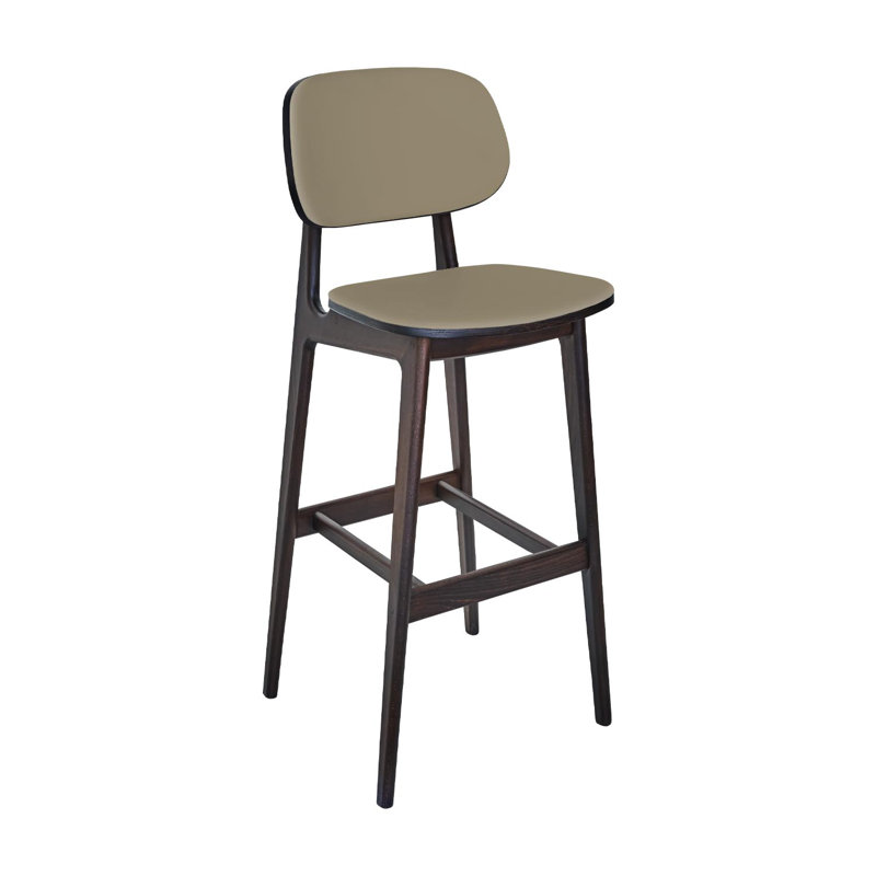  Tabouret Emma - siège et dossier rembourrés fauve de calibre 4, Brun, Fauve