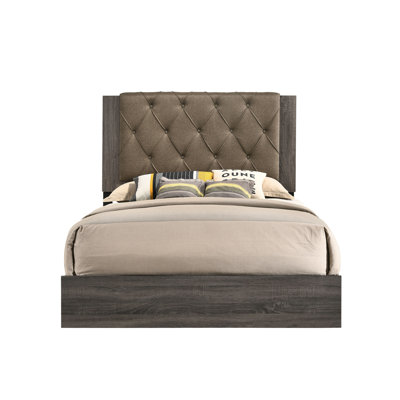 Tissu et lit EK au fini chêne gris rustique
