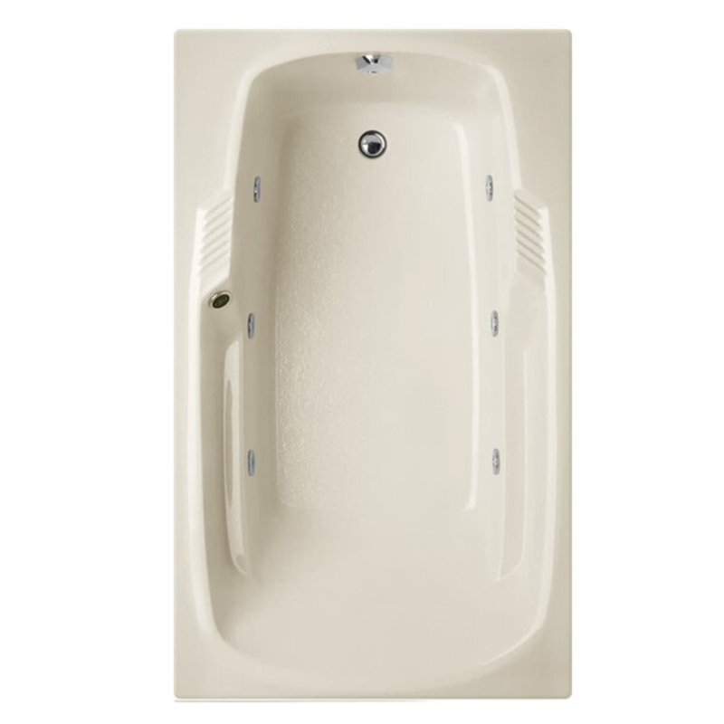 Isabella 72'' x 36'' Acrylic Bathtub, Biscuit, Polished Nickel