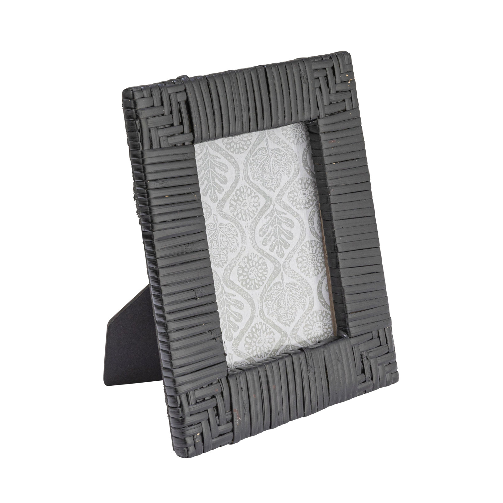 Kitt Wicker / Rattan Picture Frame, Black, 7" x 5"