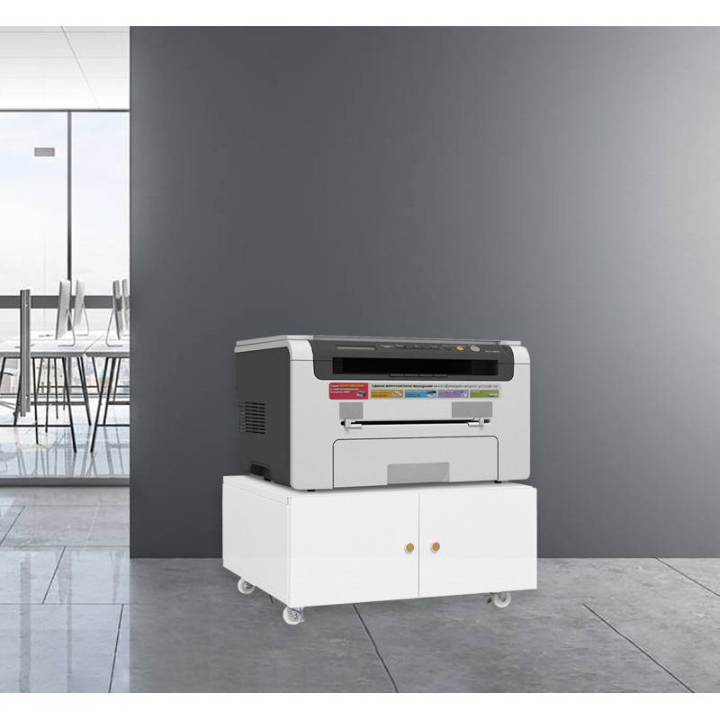 Support d'imprimante avec roulettes 23,62 po, H 23,62 po x l 23,62 po x P 23,62 po, Blanc