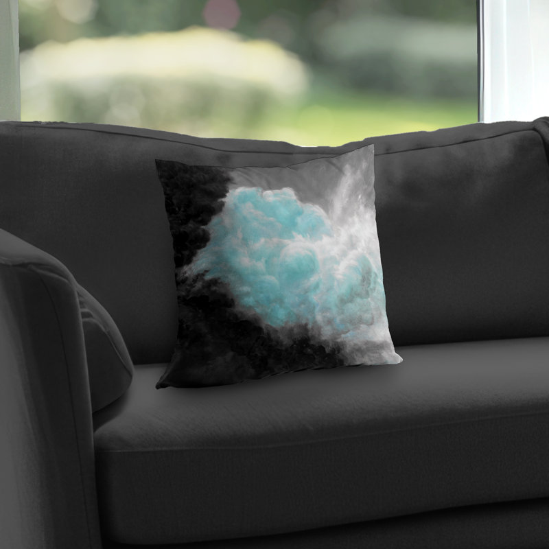 Turquoise Clouds - Contemporary Mountains Poly Twill Throw