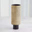 Java Footed Vase-Matte Black/Gold Metallic