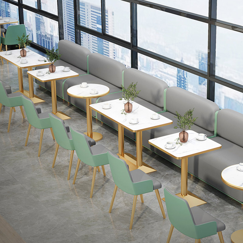 Causeuse 47,2 po Light Luxury Cafe, Vert / similicuir gris