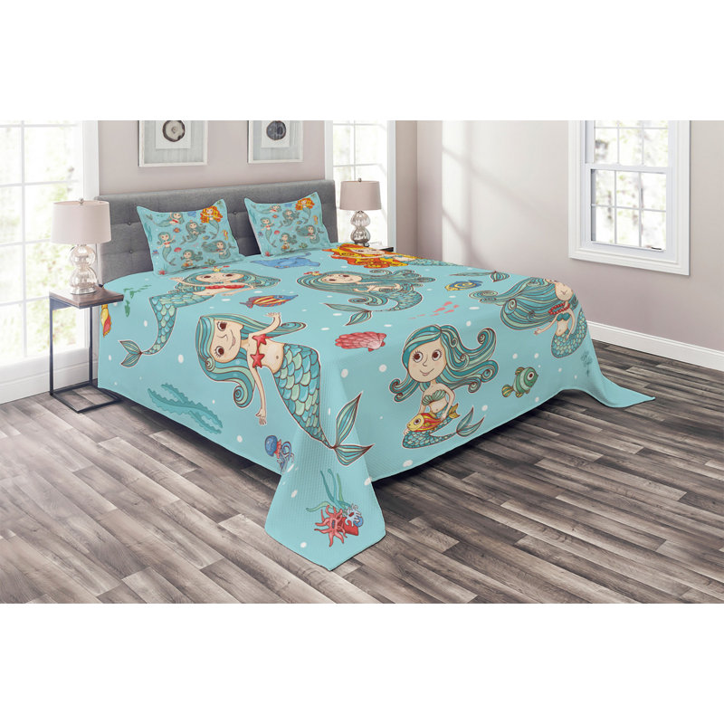 Polyester Coverlet, King Bedspread + 2 Shams