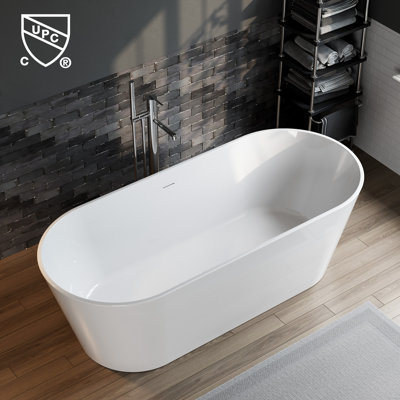 67" x 29" Freestanding Soaking Acrylic Bathtub