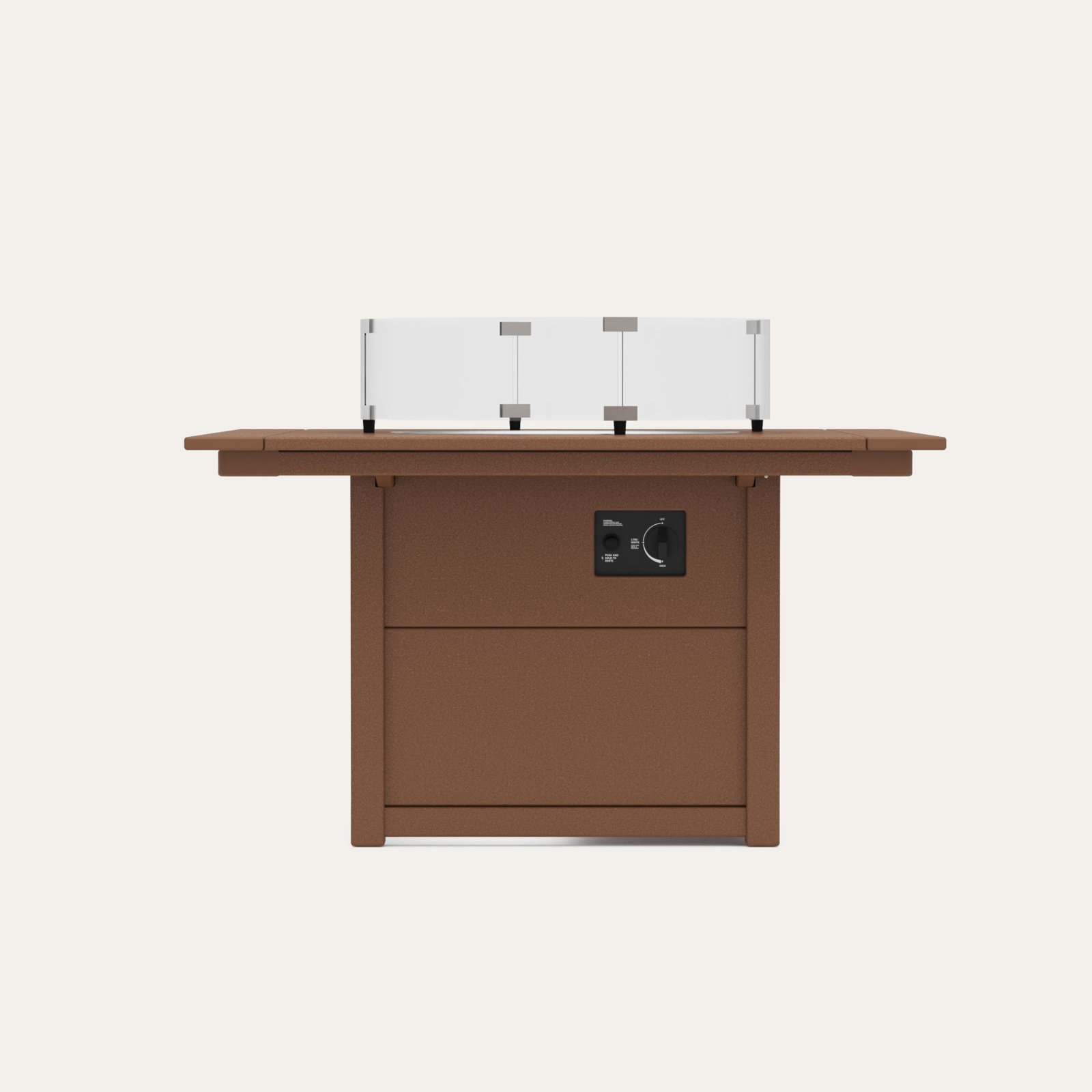 POLYWOOD® Square 42" Fire Pit Table, Teak
