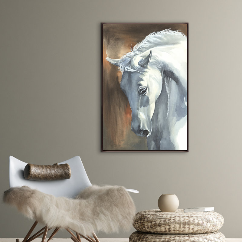 A White Wild Painting by Janice Sadler, Glass Coat, 55.5" H x 37.5" W