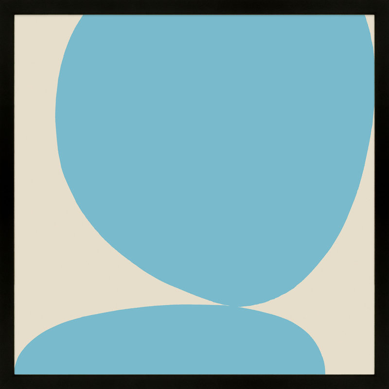 Blue Ink 2 By Lee Lessem - Framed Wall Art, Black Framed, 16" H x 16" W x 1.25" D