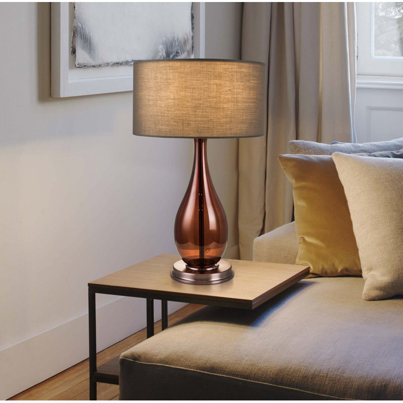 Lampe de table 21,06 "avec USB, Bronze améthyste, Marron