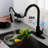 Touch Kitchen Faucet Pull Down - Matte Black Stainless Steel. 360-Degree Rotating Spray Head For Intense Sink Disinfection. And Rust Construction. Single Handle Smooth Water Temperature Flow-413157661