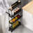 Slim Storage Cart 4 Tier, Storage Organizer Rolling Utility/ Mobile Shelving Unit Slide Out Storage Cart-1586227191
