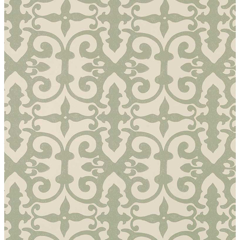 Schumacher x Veere Grenney Ferne Park Wallpaper, 3' L x 53" W, Green/Beige