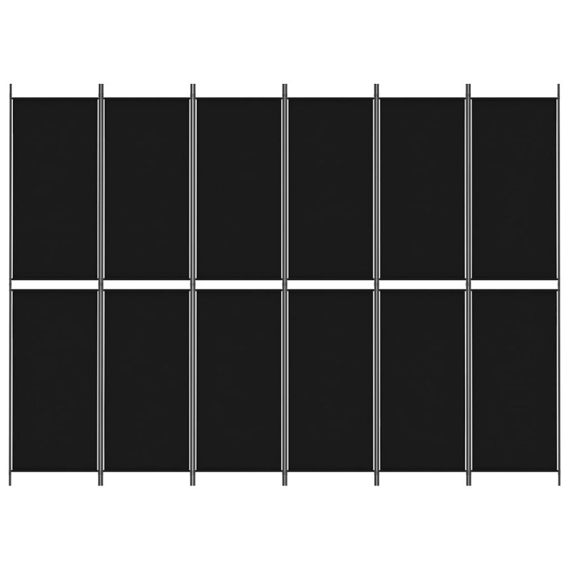 Cloison pliante Rikkea, Noir, 6, H 86,6 po x l 118,1 po