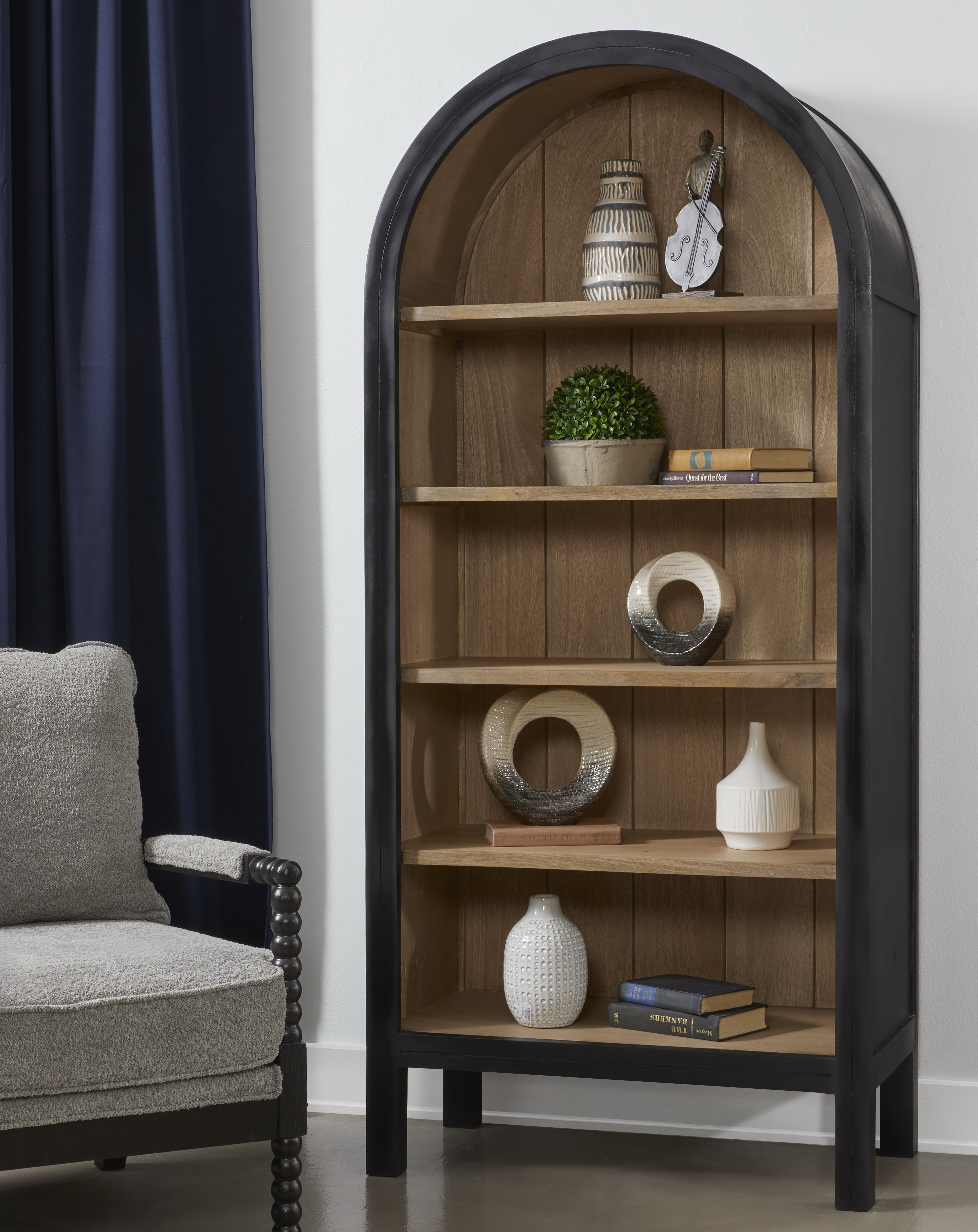 Lark Manor??? Arvetta Black Arched Etagere | Wayfair