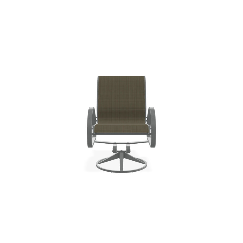 Fauteuil de patio pivotant Hiraku, Tweed Sunbrella® brun, Graphite texturé