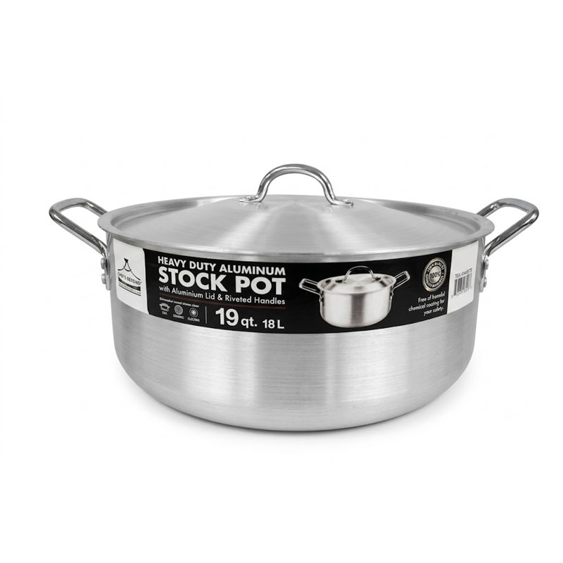 19 Qt. Heavy Duty Aluminum Stock Pot, 19 6 quarts