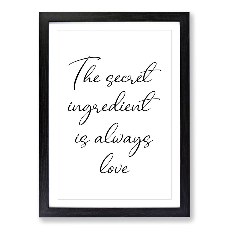 The Secret Ingredient - Framed Print, 48cm H x 36cm W x 2cm D, Black Framed