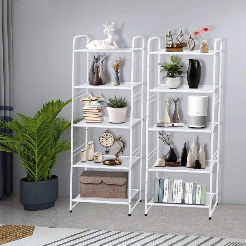 17.7'' W Iron Height -Adjustable Storage Rack, White