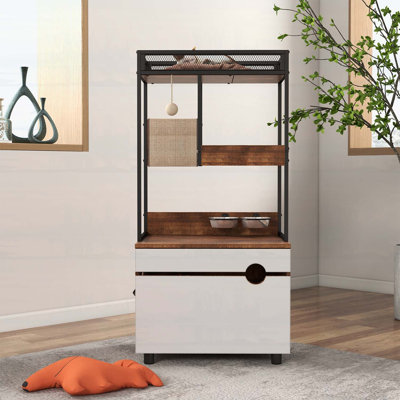Enceintes de litière pour chat avec tour d'arbre à chat, mobilier multifonctionnel pour l'intimité et le jeu