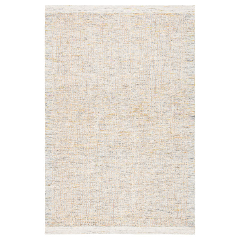 Tapis de couleur unie en coton / laine touffeté à la main Lukas, Rectangle 5 pi x 8 pi