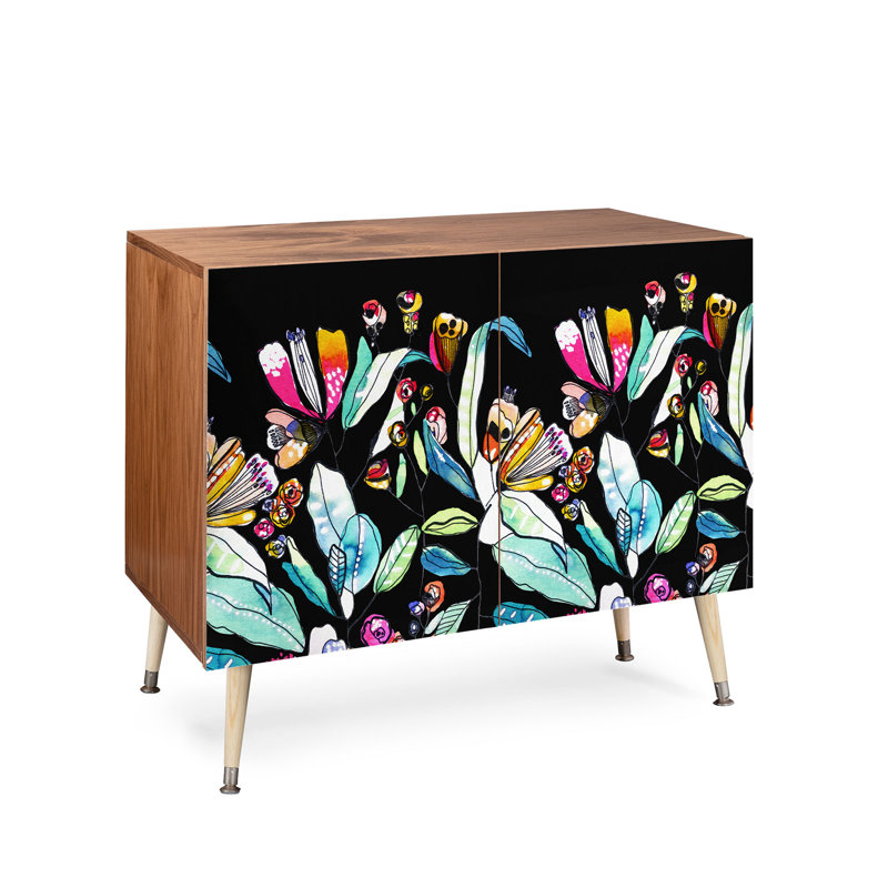 Cayenablanca Spring Wildflowers 2 Door Credenza Cabinet