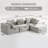 111.02" Wide 3-Piece Corduroy Fabric Upholstered Compression Sofa Set with Ottoman & 5 Pillow , Zero Assembly Required-1688023069
