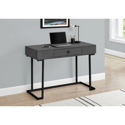 Bureau d'ordinateur, bureau personnel, ordinateur portable, tiroirs de rangement, L 42 po, travail, stratifié, métal, contemporain, moderne