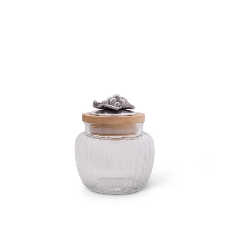 Grape Glass Jar, 6" H x 4.5" W x 4.5" D