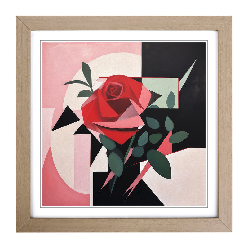 Rose Suprematism No.3 - Framed Print, Oak
