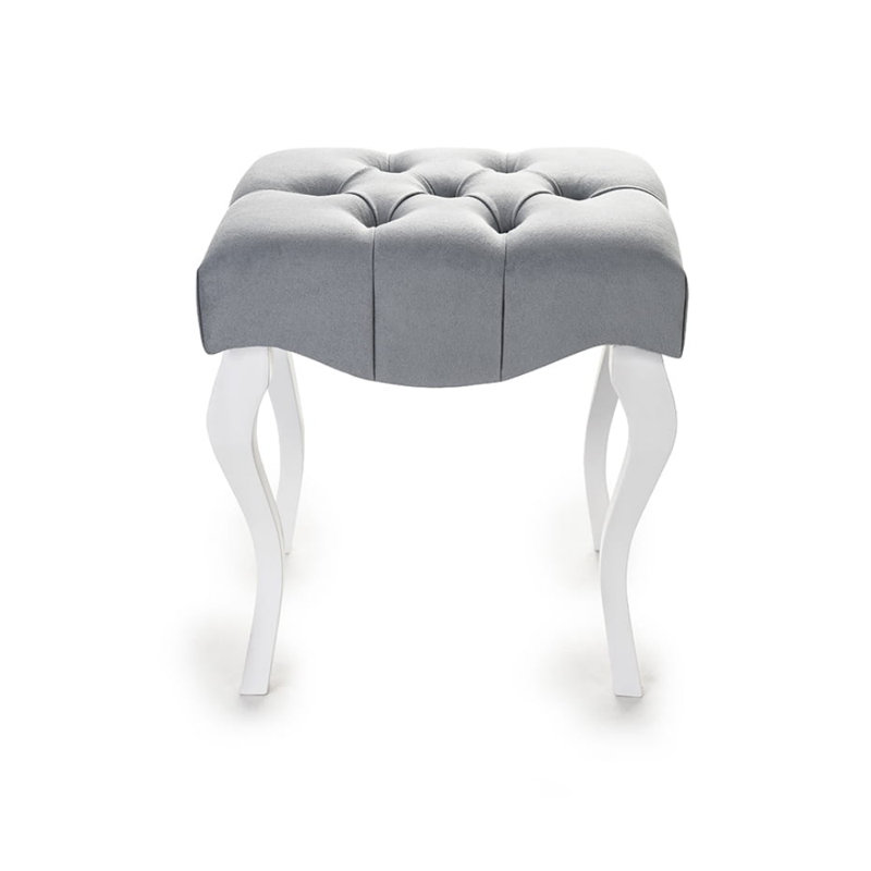 Vivien 45cm Wide Velvet Tufted Rectangle Footstool Ottoman, White