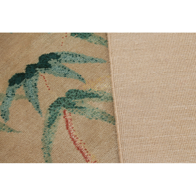 Rug & Kilim’S Oversized Chinese Art Deco Style Floral Square Rug In Beige, Rectangle 12' x 15'