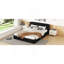 Grand lit plateforme tapissier, noir