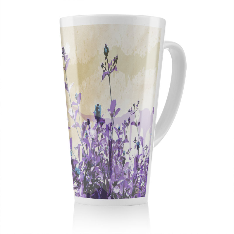 Flowers Latte Mug, Purple/Yellow