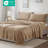 4 PCS Micro Plush Sheet Set Taupe-130424205