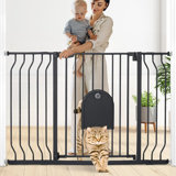 29.5-48.4" Walk-Thru Safety Gate with Adjustable Cat Door
