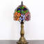 Petite petite lampe de table Tiffany Lampe de table d'appoint en vitrail de bureau 6 x 14,6 pouces (rouge rose jaune)