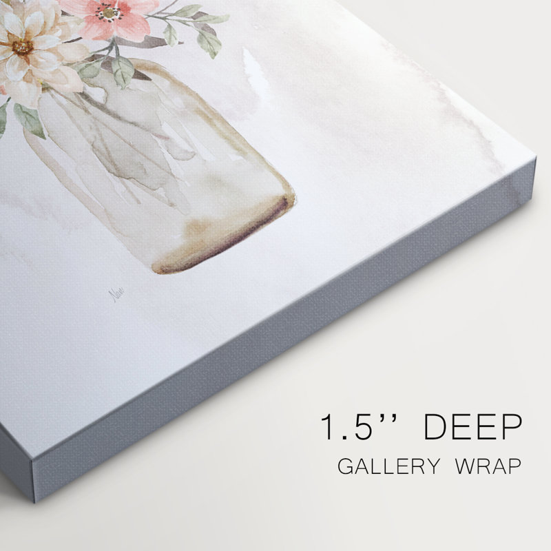 Pêches et crème II - Cavas enveloppés de galerie, H 27 po x l 18 po