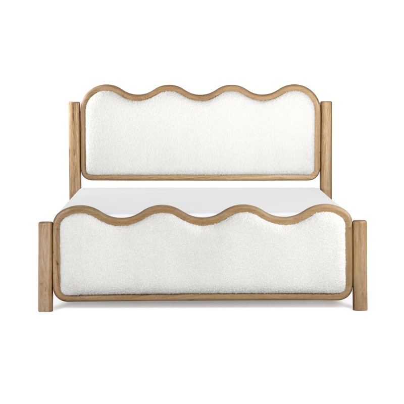 Lit plateforme tapissier Shirleen, Très grand