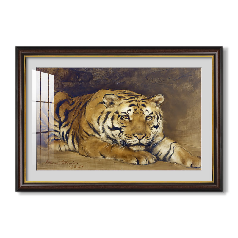 Étude d'un tigre pour Circé, 1885 - John Collier - Estampe encadrée sur mesure, 24x34 INNER SIZE, Framed Print with Mat