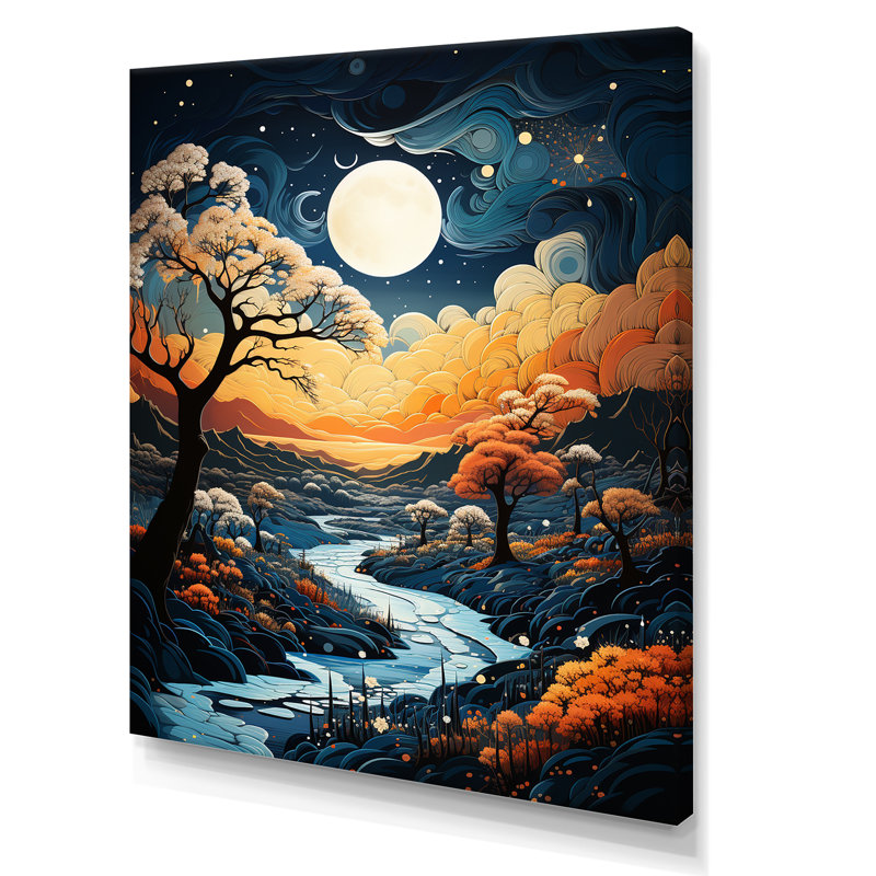 Paysage d'hiver de rêve, Toile tendue, H 32 po x l 16 po x P 1 po