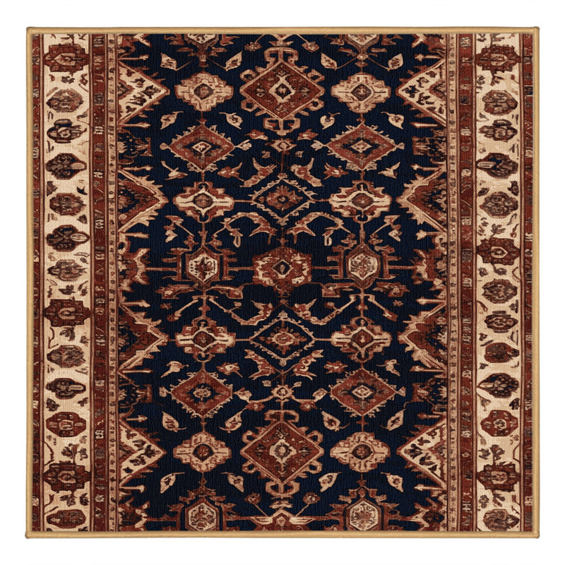 Machine Washable Persian Brown Area Rug, Square 3'
