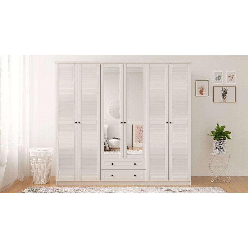 Kaylah 6 Door Manufactured Wood Wardrobe