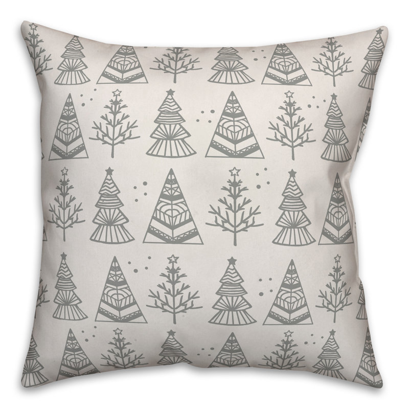 Geometric Pillow Cover, 18" x 18", White