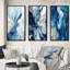«Blue and Gray Ethereal Elixir V», 3 pièces sur toile-553229145-553229144