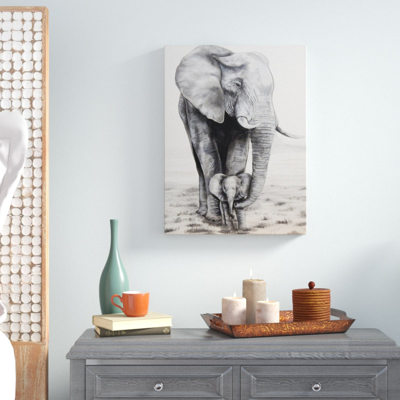 «Elephant Love», reproduction, Toile tendue, Sans mat, H 16 po x l 12 po