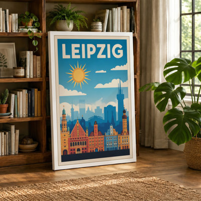 Postcard from Leipzig Vintage - Wrapped Canvas